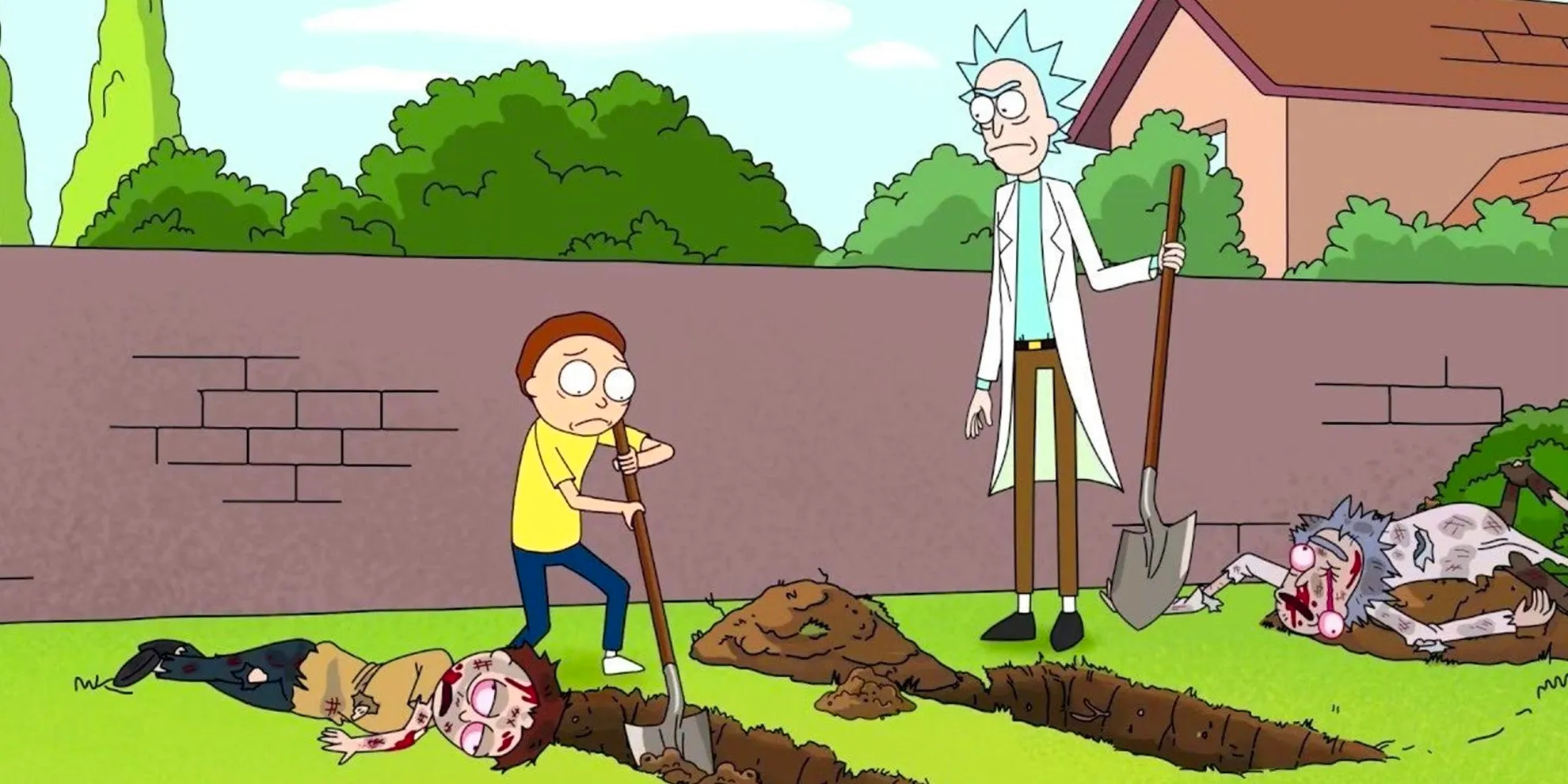 Rick and Morty burying themselves in a new reality Image