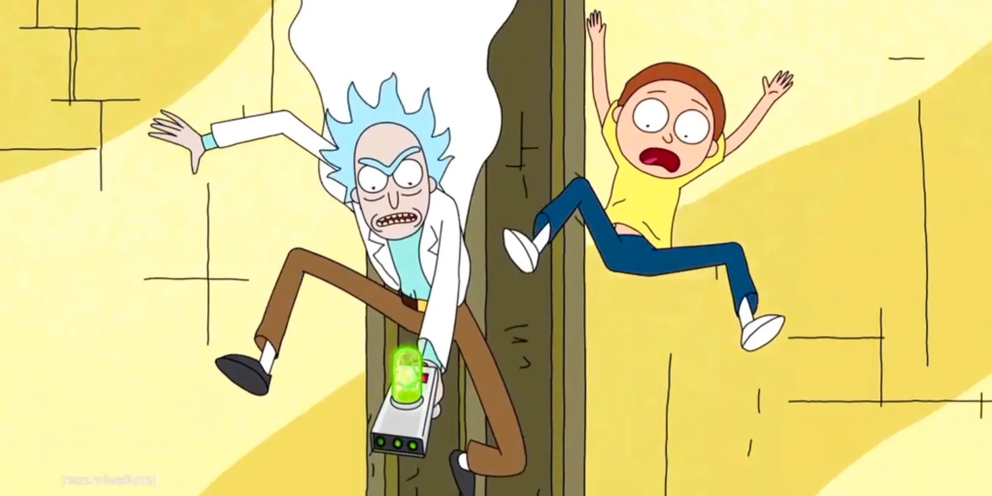 Rick Sanchez with his portal gun on Rick and Morty Image