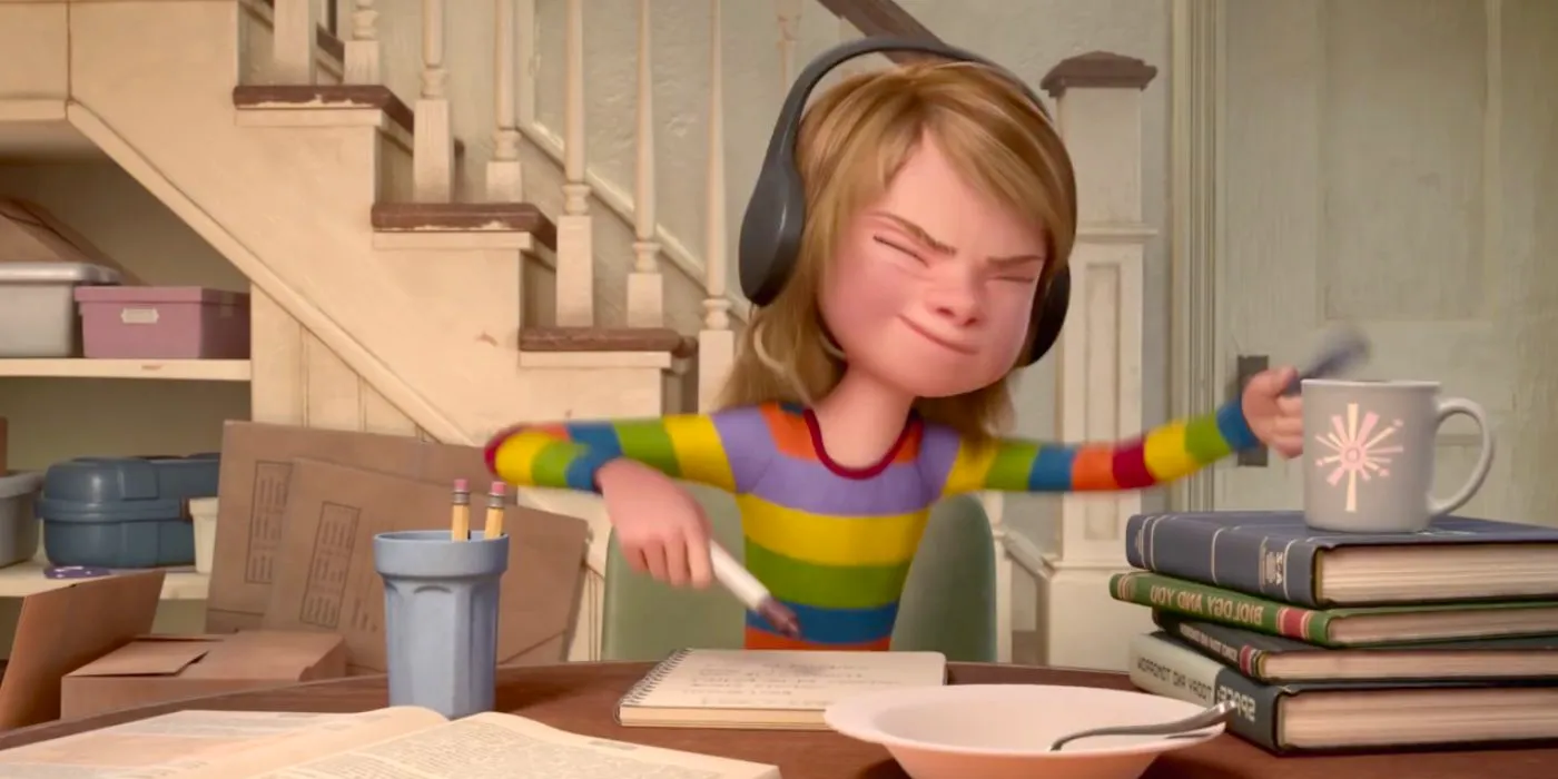 Riley Andersen in her rainbow shirt in Inside Out Image