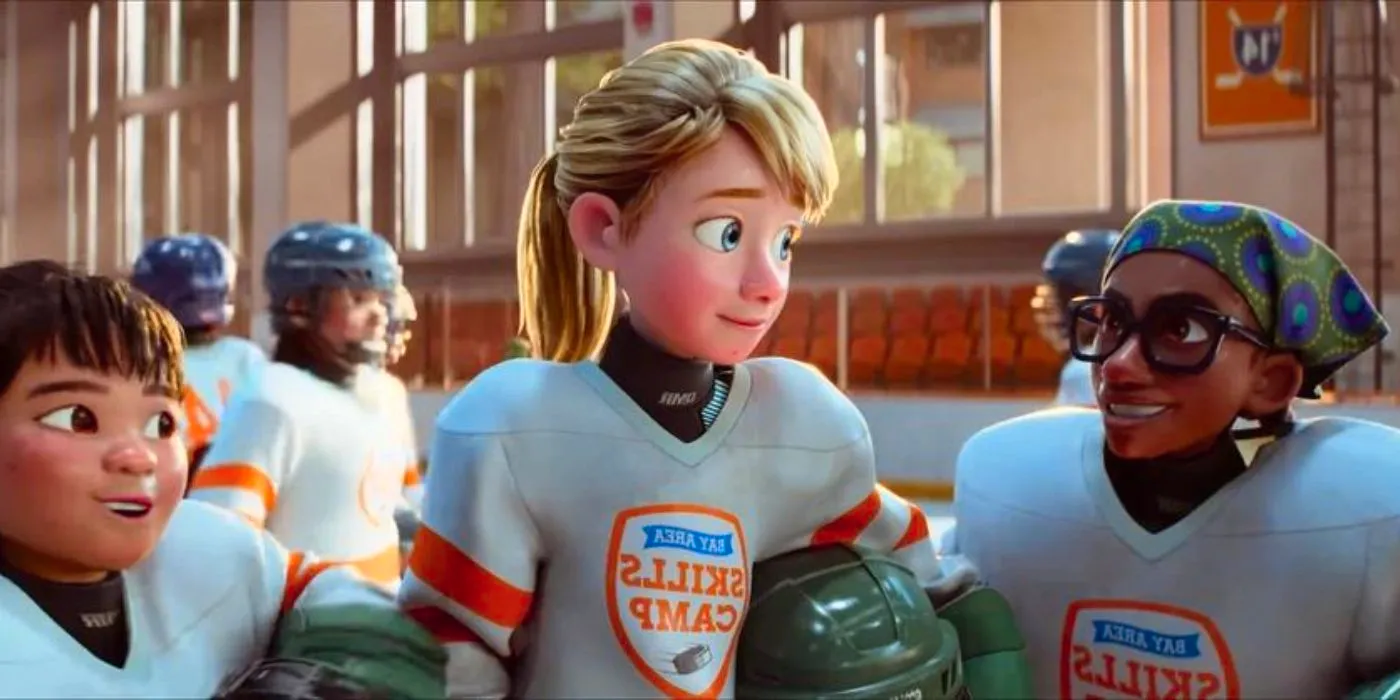 Riley with her hockey teammates in Inside Out 2 Image