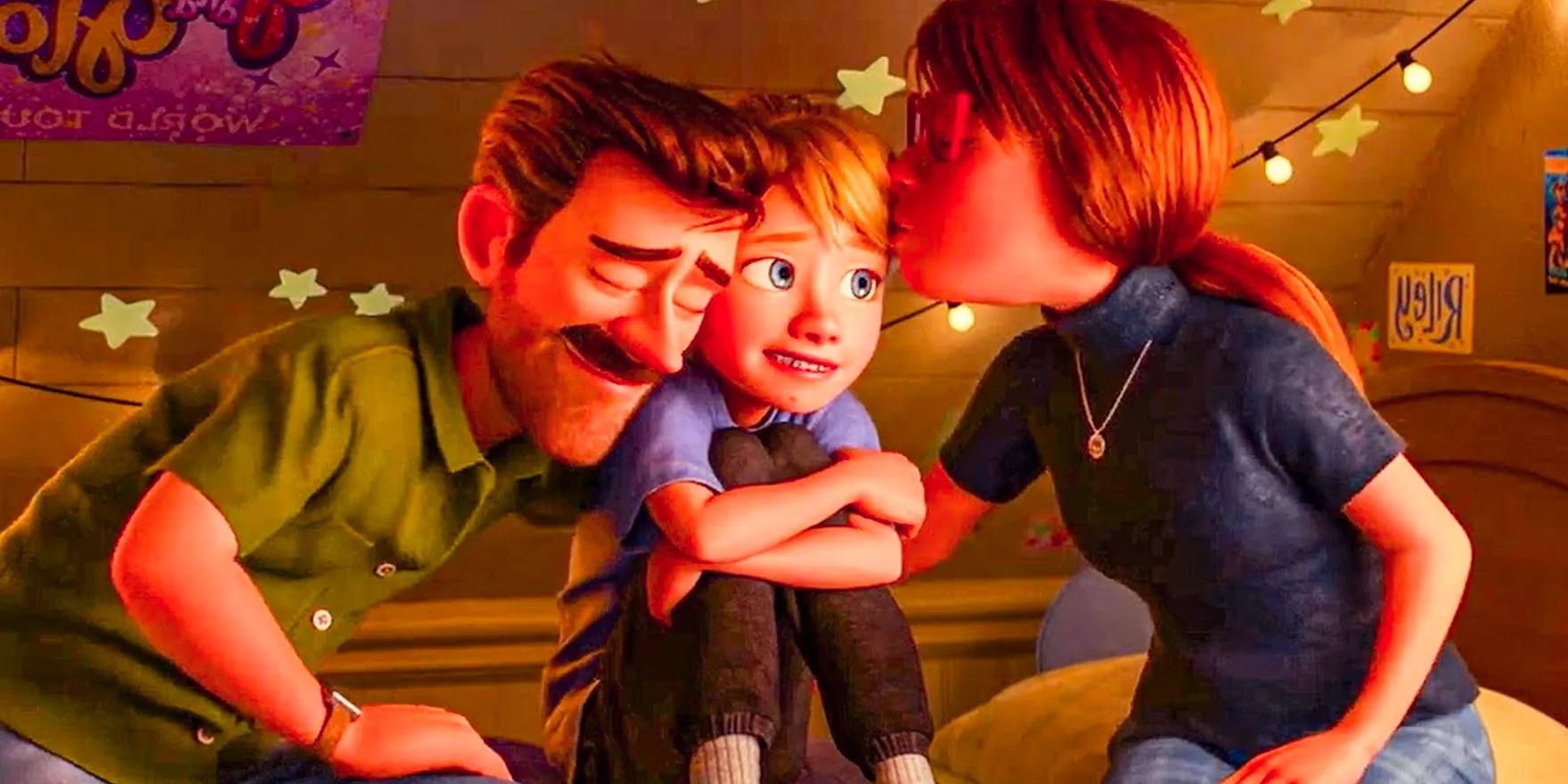 Riley's parents comfort her in Inside Out 2 Image