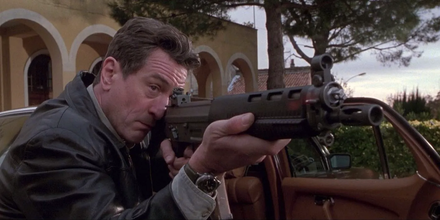 Robert DeNiro fires a gun from Ronin  Image