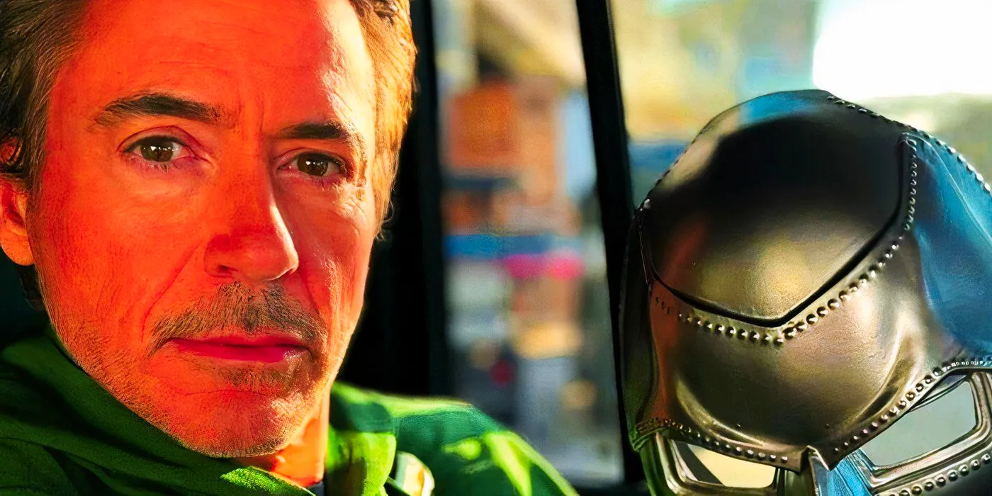 Robert Downey Jr. showing off Doctor Doom's mask in a post Image