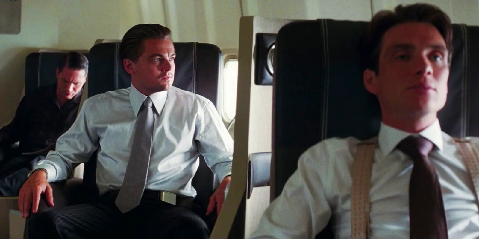 Robert Fischer Cobb and Eames on the plane in Inception Image