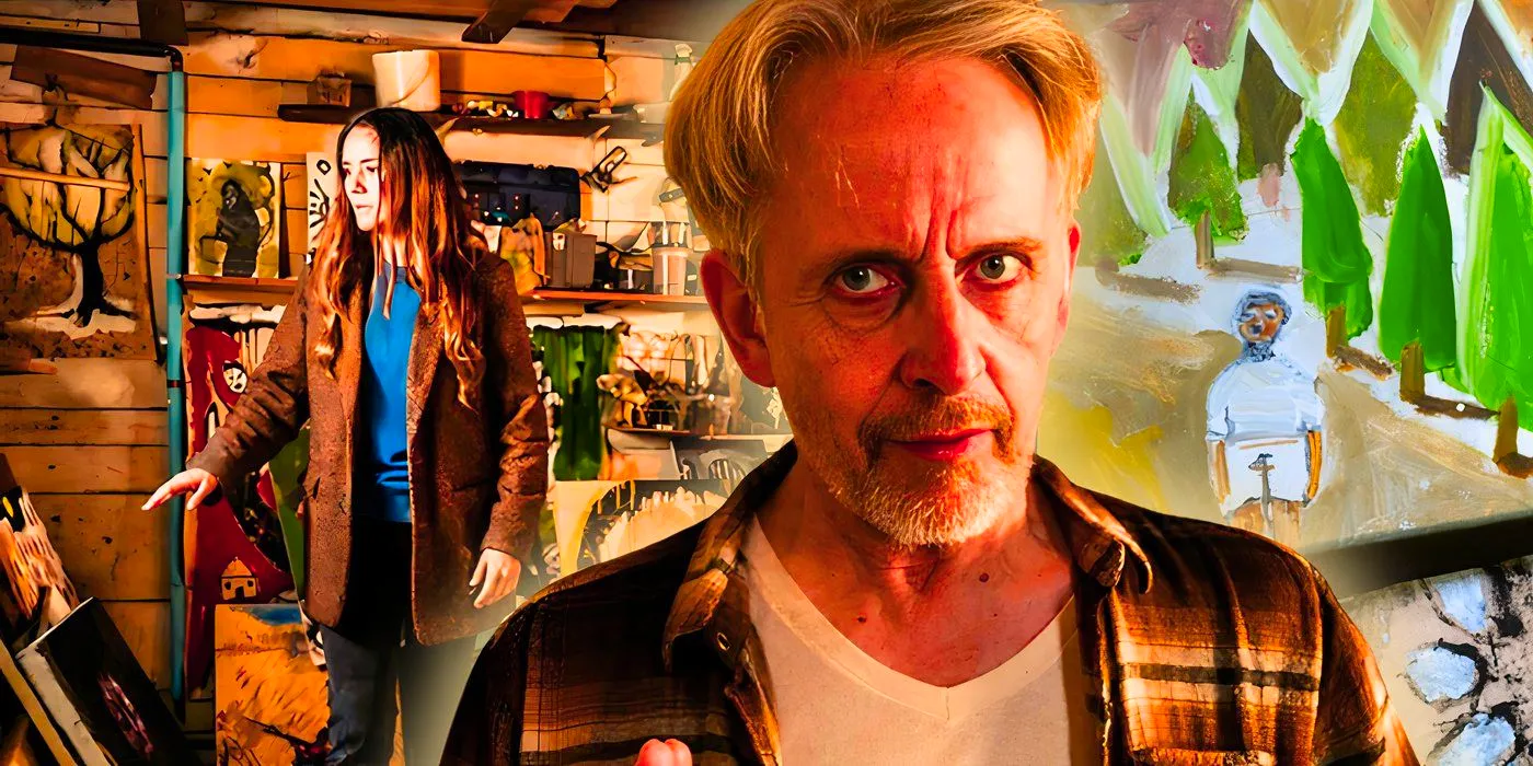 Robert Joy as Henry Kavanaugh collaged with Tabitha Matthews (Catalina Sandino Moreno) staring at paintings in From season 3, ep 2 Image