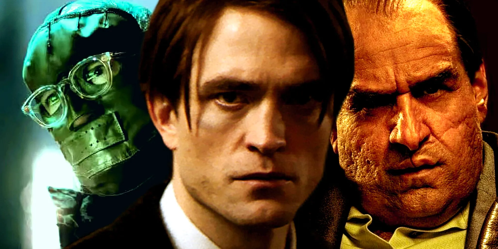 Robert Pattinson's Bruce Wayne broods alongside the Penguin and the Riddler in Matt Reeves' The Batman Image