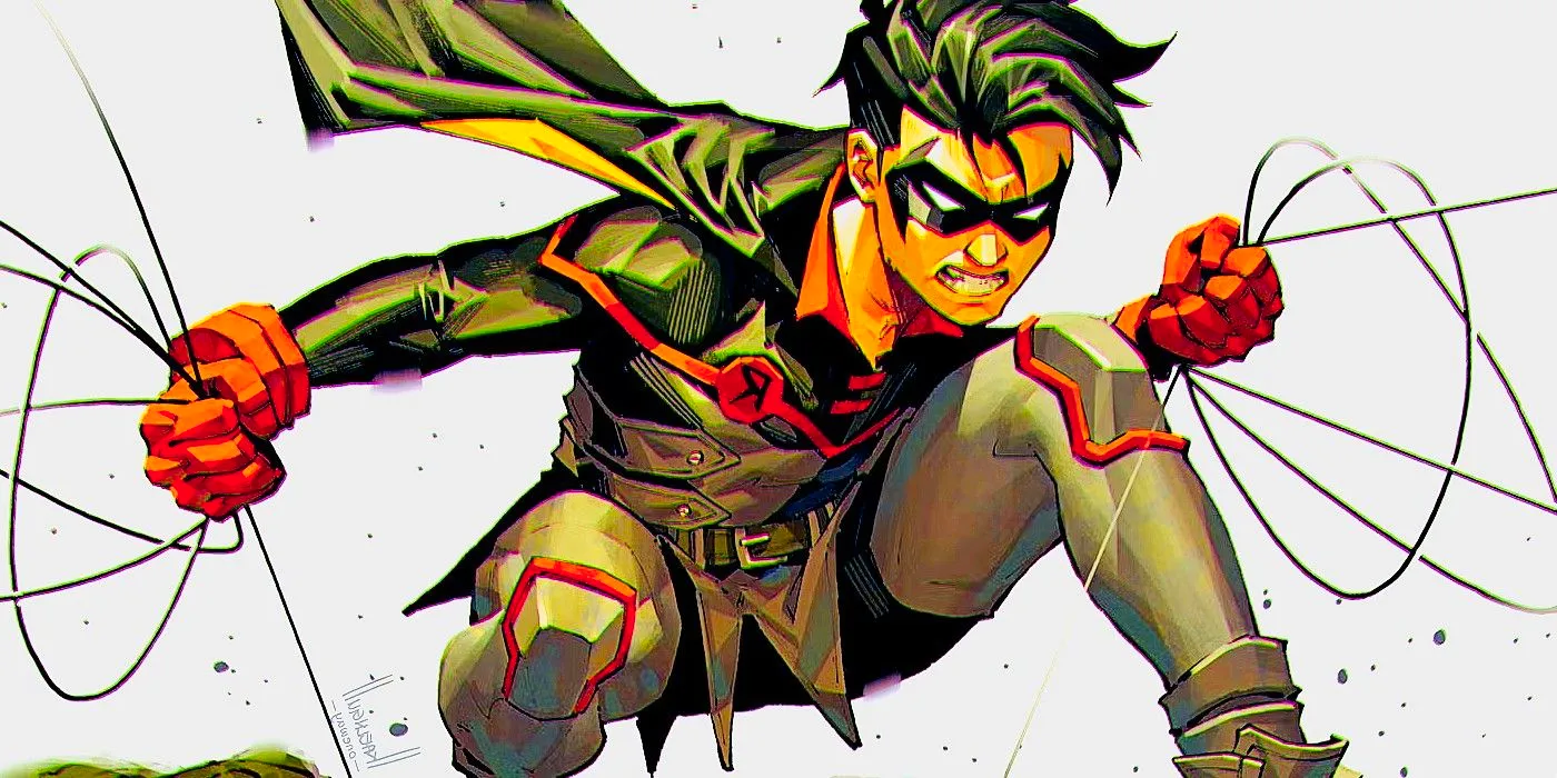 Robin Damian Wayne Crouching Image