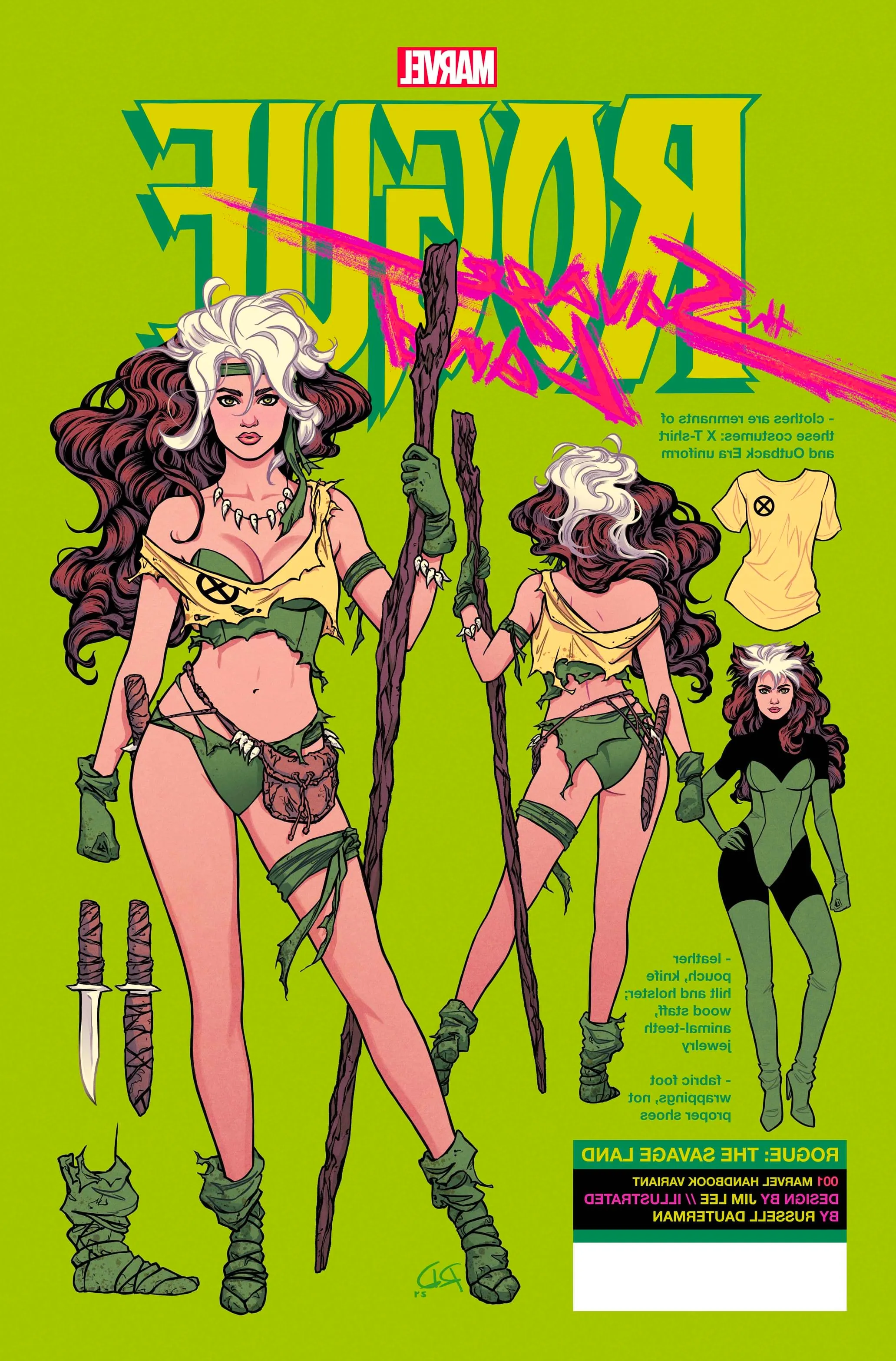 Rogue The Savage Land #1 Variant Cover Rogue models her savage land outfit Image