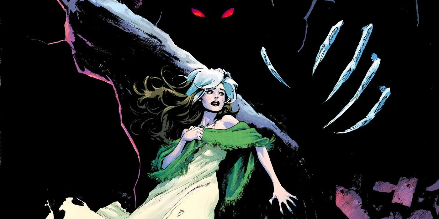 Rogue with the new X-Men villain the Hag looming over her. Image