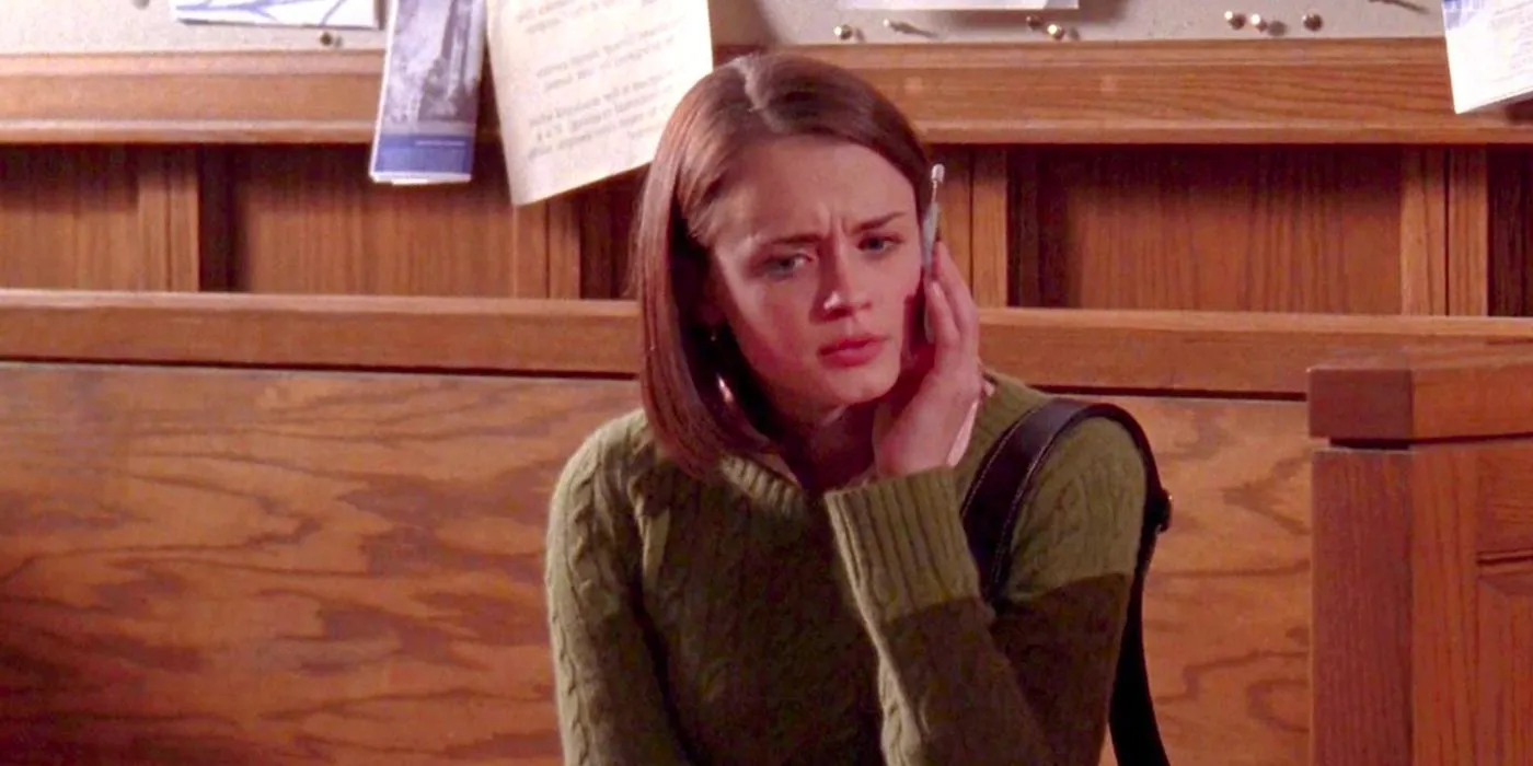 rory talking on the phone in 'Die, Jerk' episode of Gilmore Girls Image