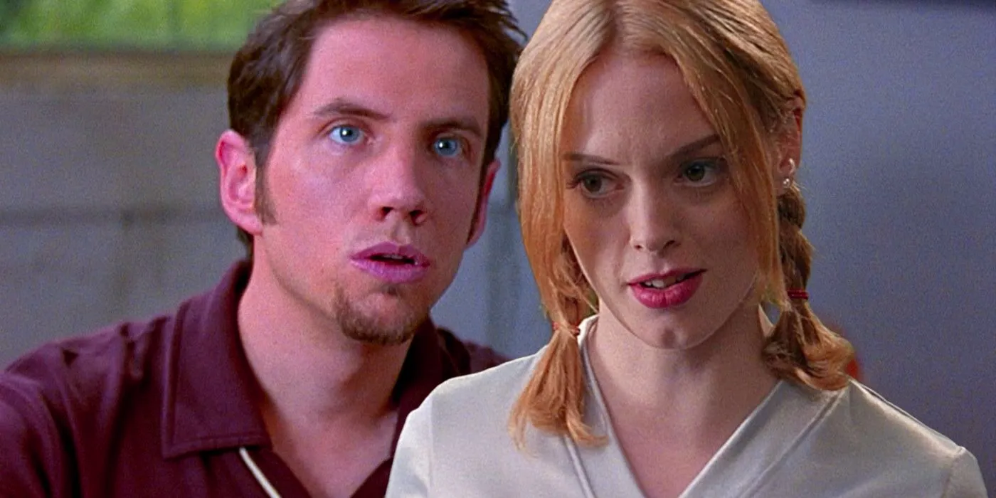 Rose McGowan as Tatum from Scream 1996 with Jamie Kennedy as Randy from Scream 2 Image