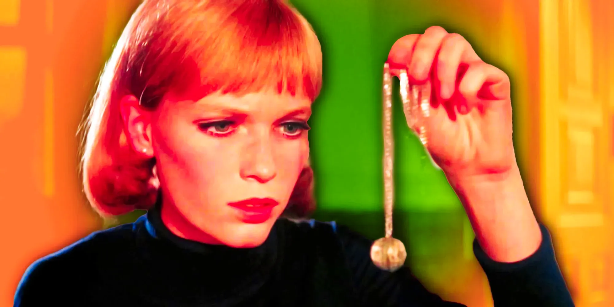 Rosemary holding up Tannis Root in Rosemary's Baby Image