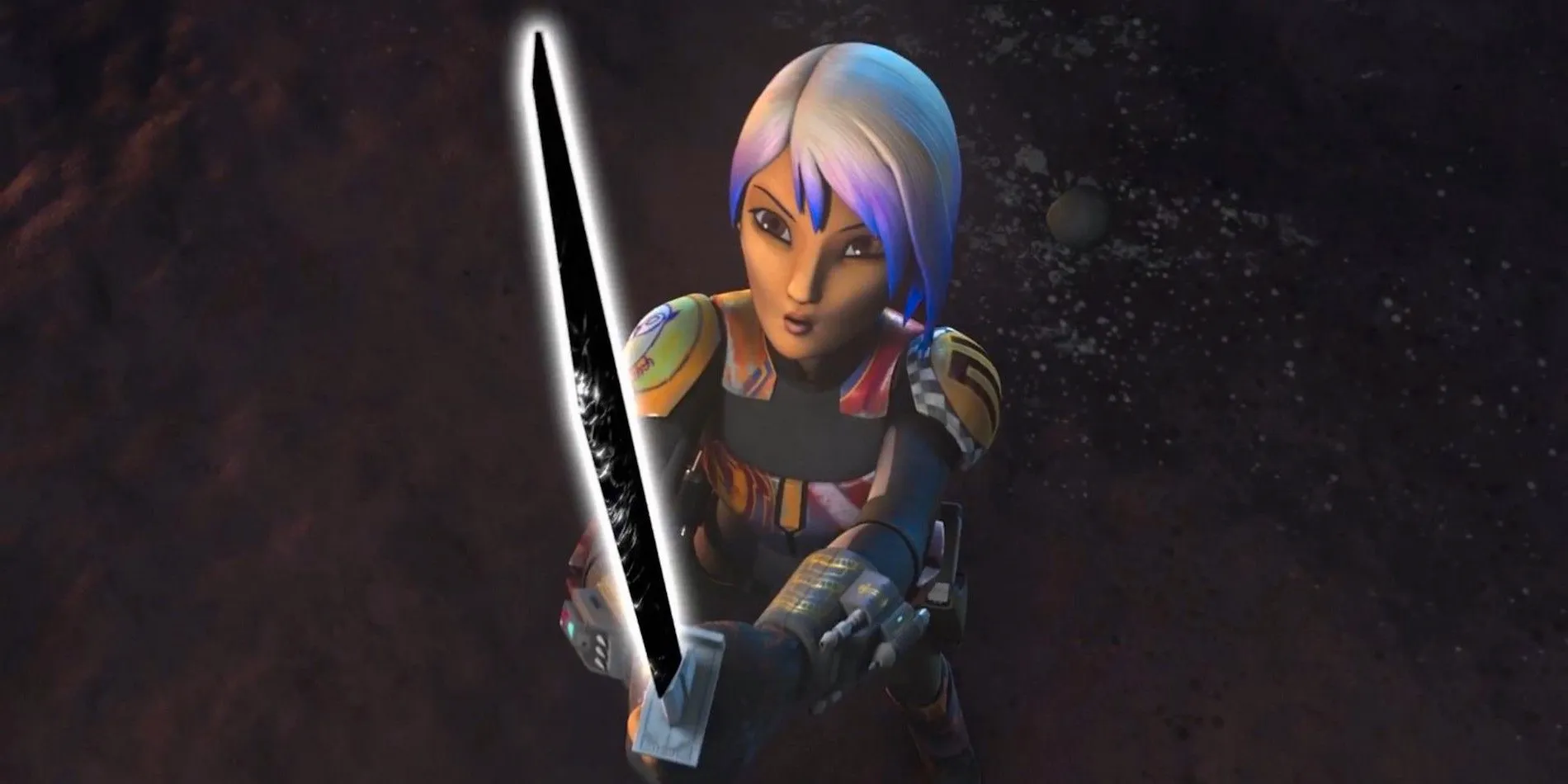 Sabine Wren with Darksaber in Star Wars Rebels. Image