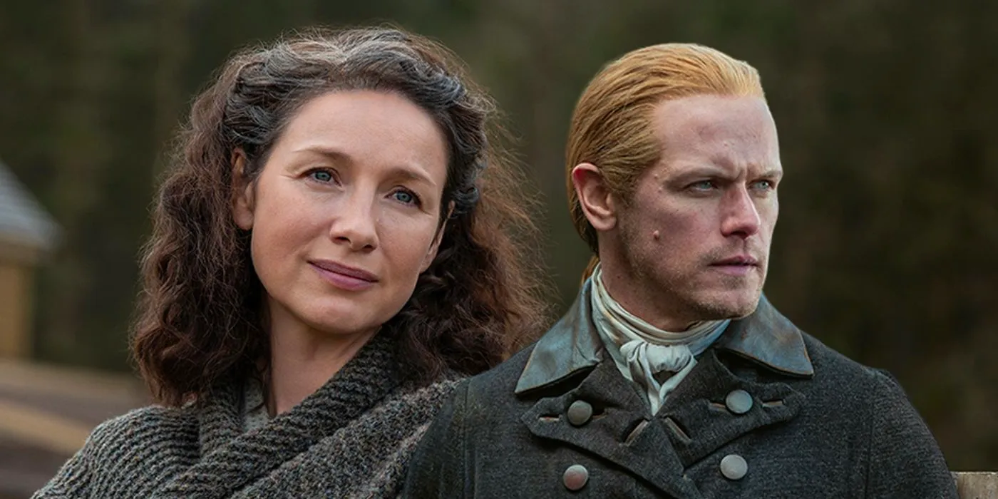 Sam Heughan and Caitriona Balfe in Outlander Season 7 Image