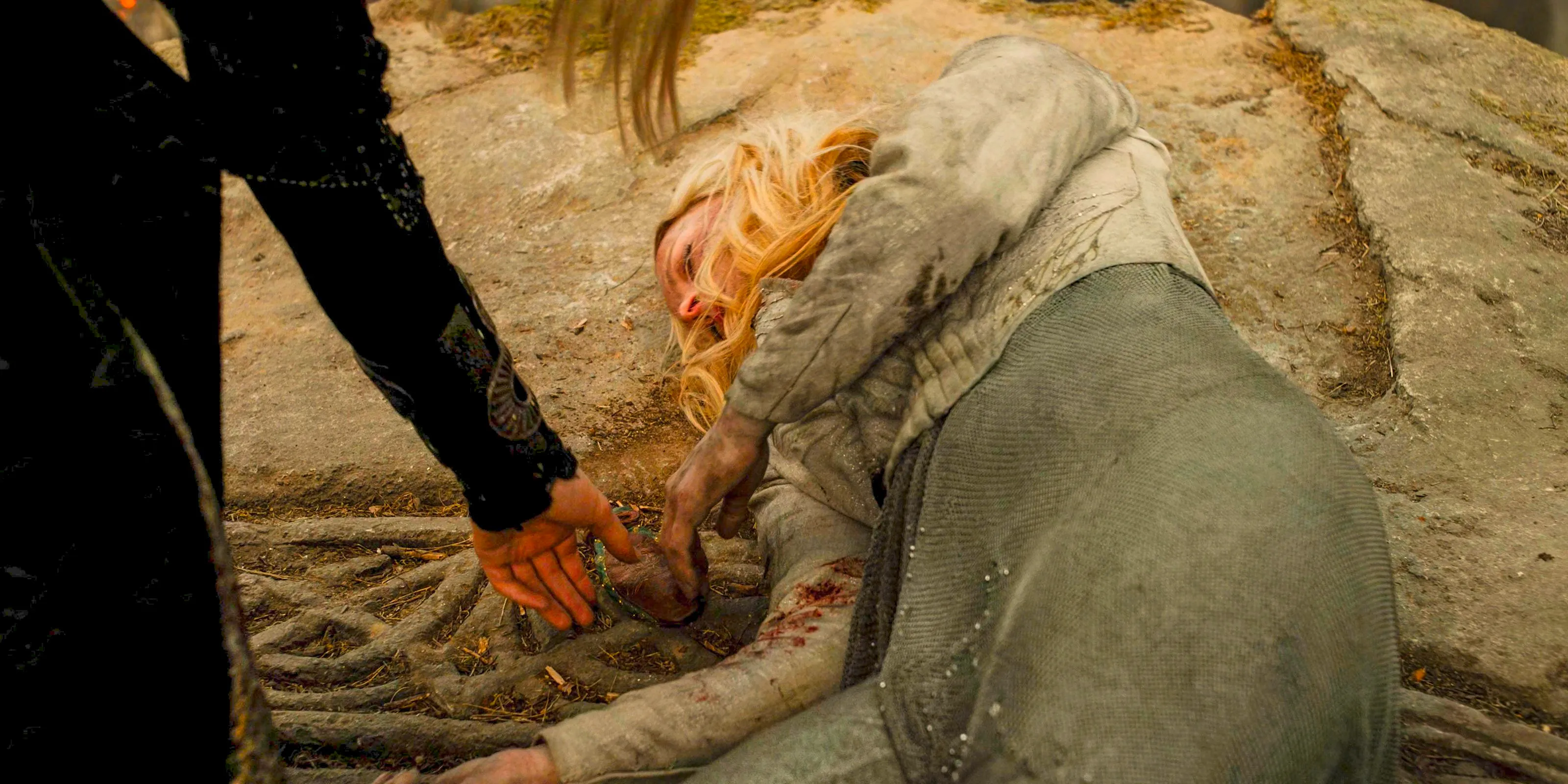 Sauron severely injures Galadriel and takes the nine Rings of Men in The Lord of the Rings: The Rings of Power Season 2 Episode 8 Image