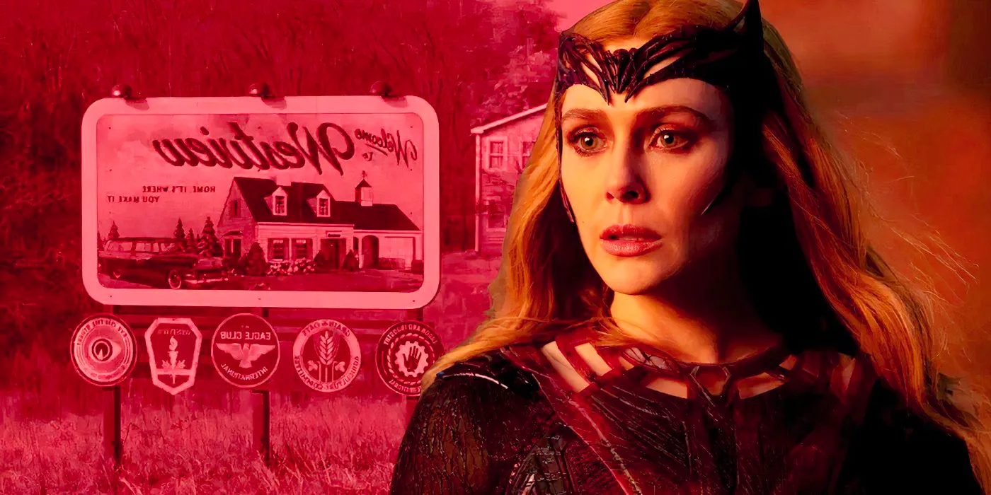 Scarlet witch and the Westview sign Image