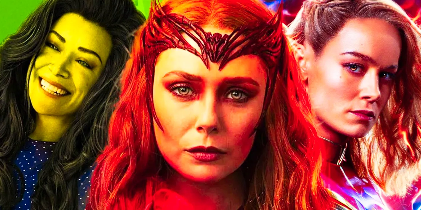 Scarlet Witch, Captain Marvel and She-Hulk as female superheroes in the MCU Image