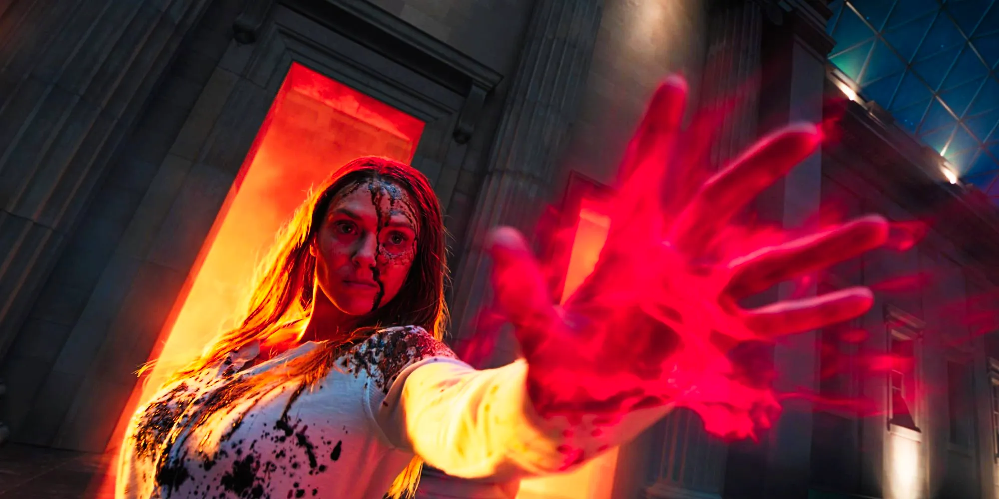 Scarlet Witch uses powers against the Illuminati in Doctor Strange 2 Image