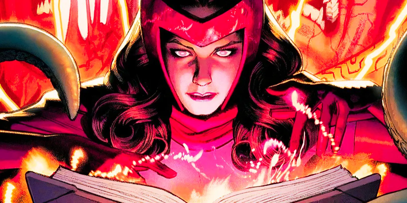 Scarlet Witch with the Darkhold in Marvel Comics Image