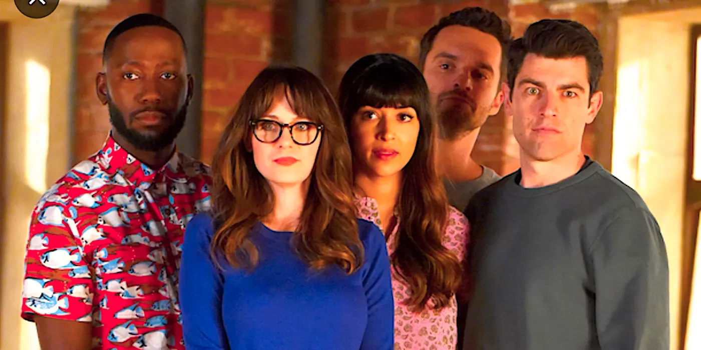 Schmidt Nick Cece Jess and Winston stare at the camera in New Girl Image