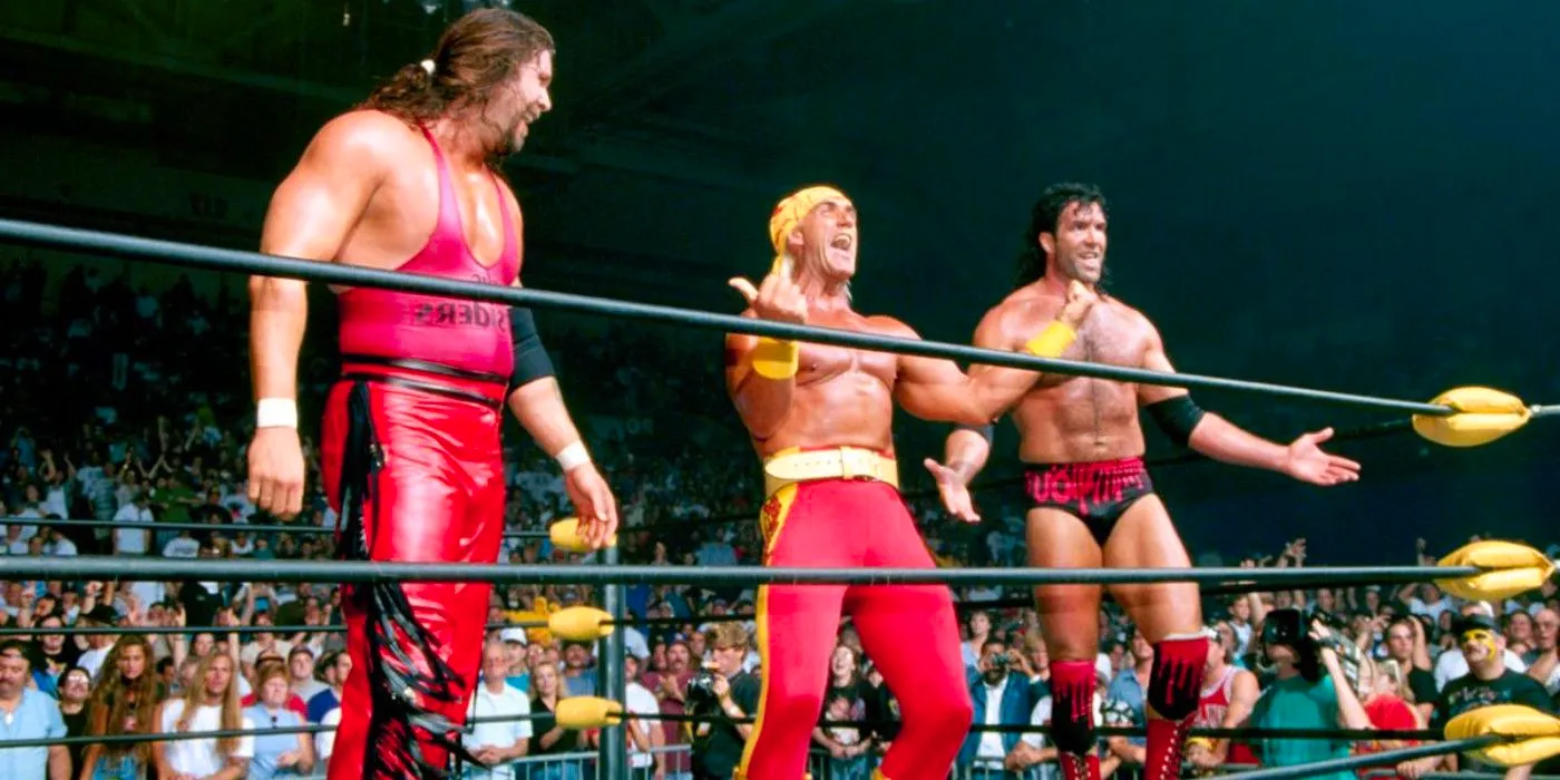 Scott Hall, Hulk Hogan, and Kevin Nash Form nWo at WCW Bash at the Beach 1996 Image