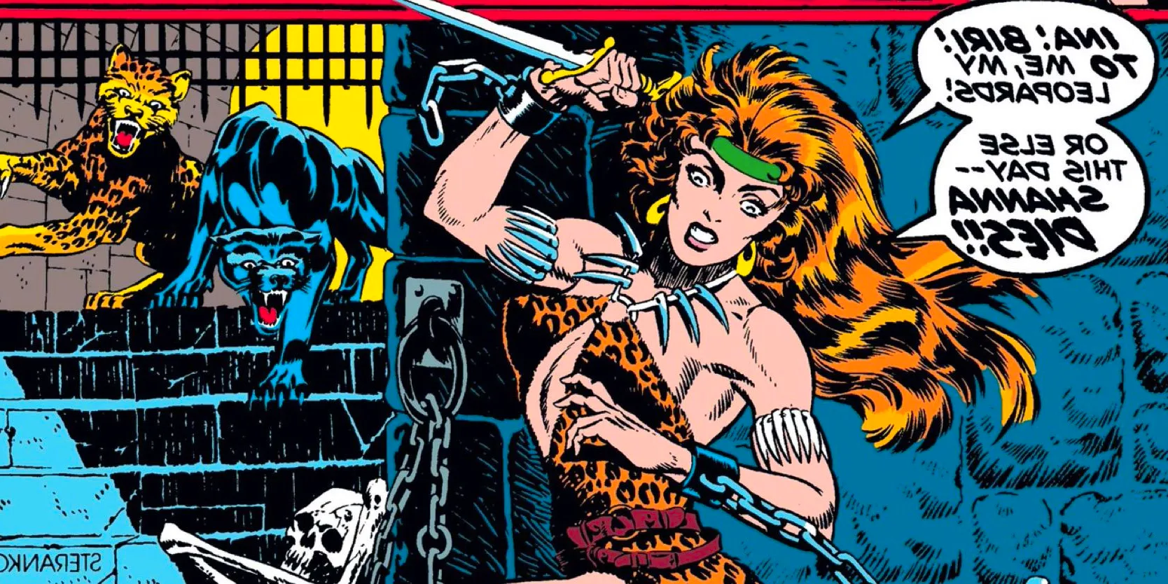 Shanna the She-Devil #2 Cover by Jim Steranko cropped - Shanna calls her leopards Image