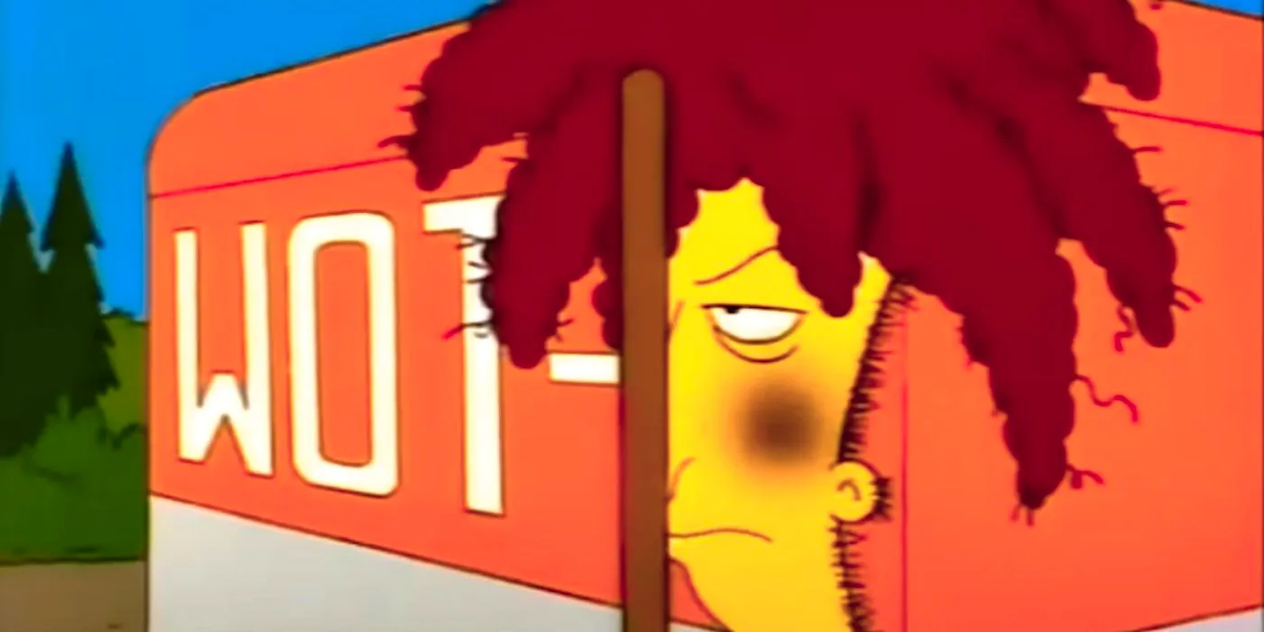 Sideshow Bob steps on a rake in The Simpsons Image