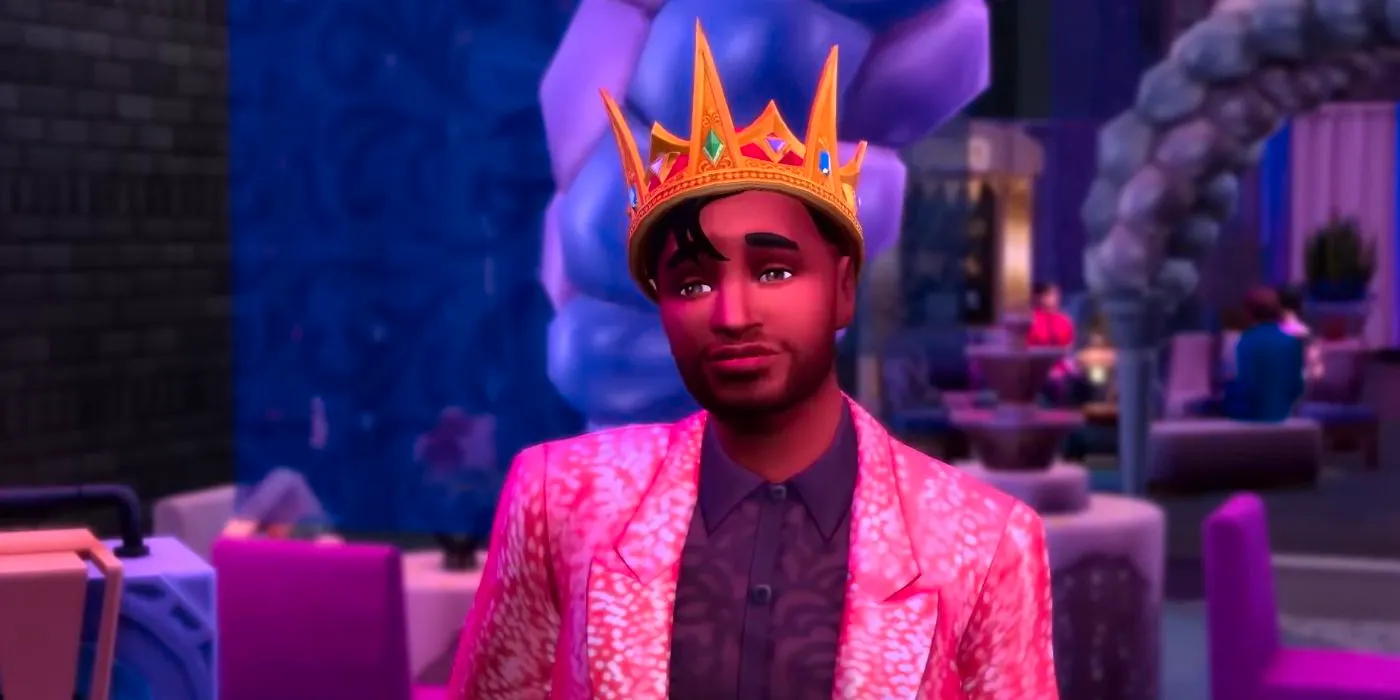 Sim Wearing a Crown in The Sims 4 Image