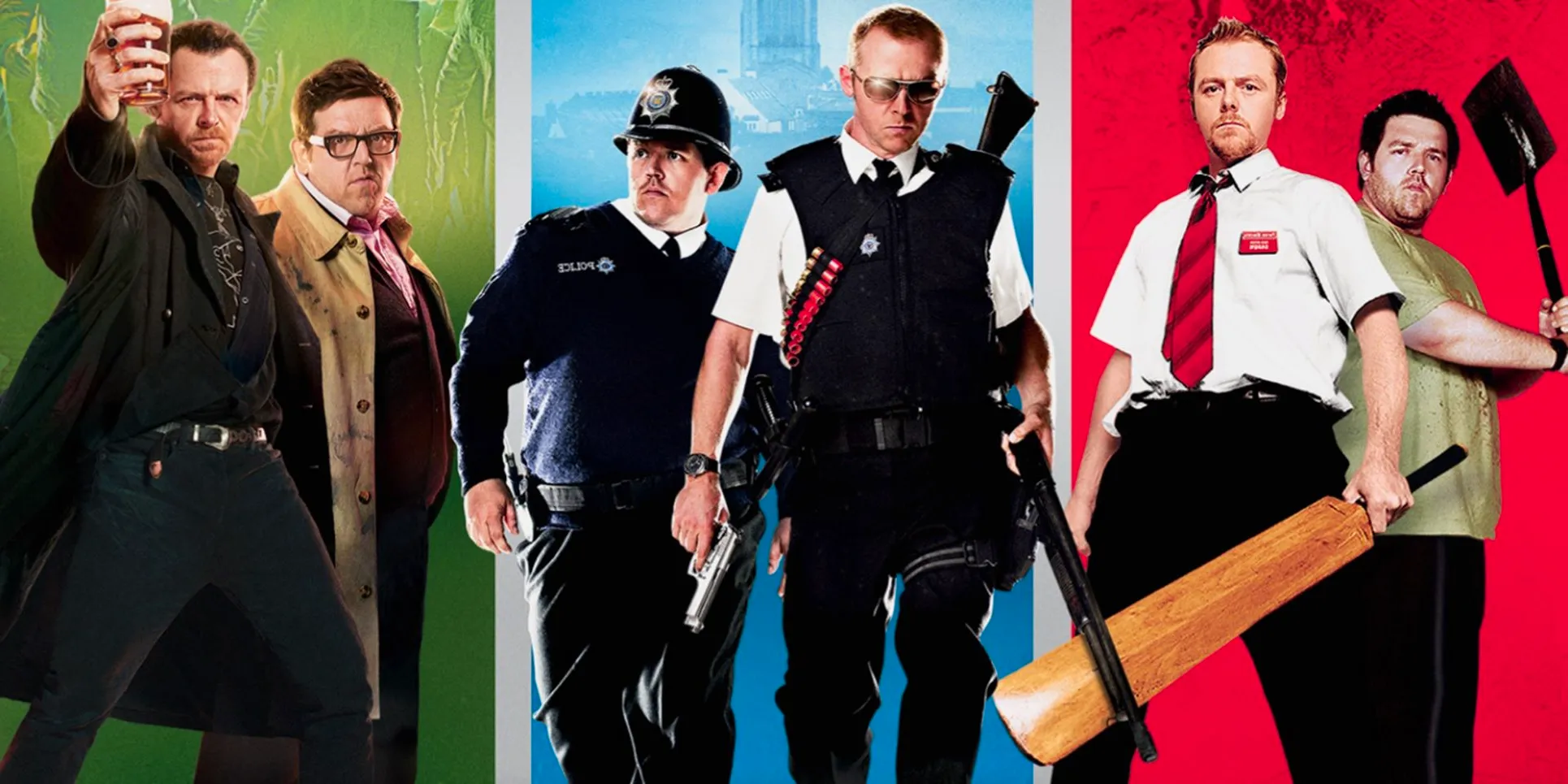 Simon Pegg and Nick Frost in Shaun of the Dead, Hot Fuzz, and The World's End Image