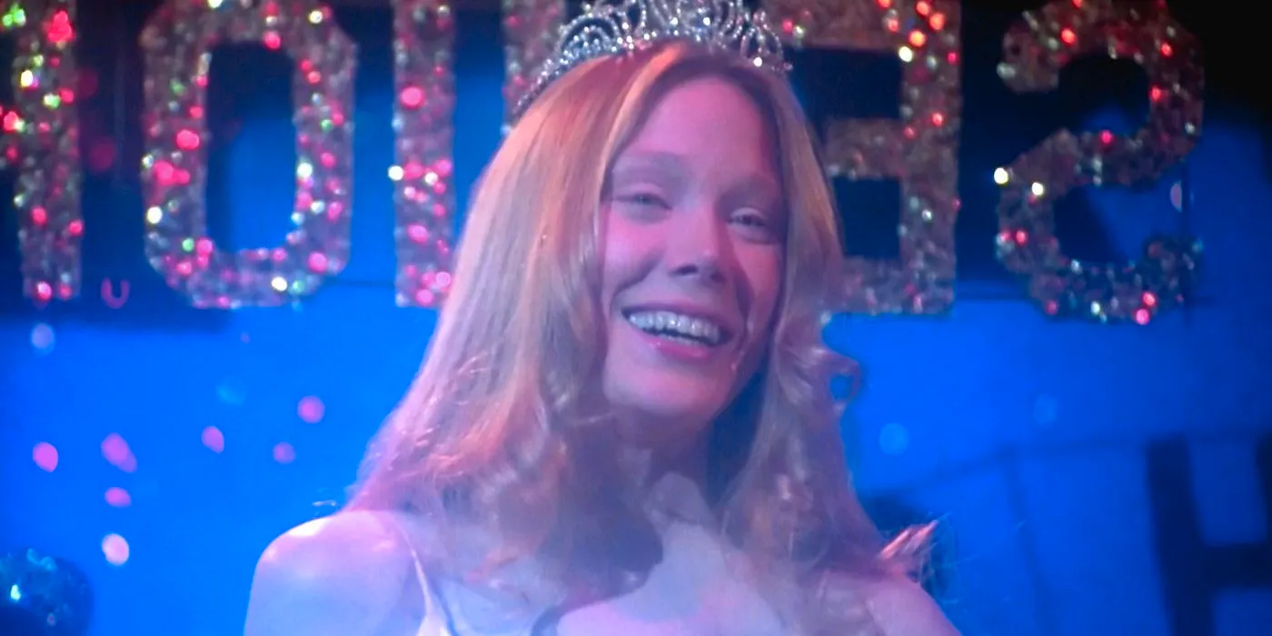 Sissy Spacek being crowned prom queen in Carrie. Image