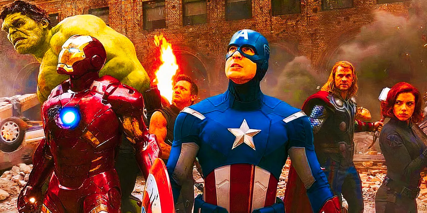 Six original Avengers in 2012's The Avengers Image