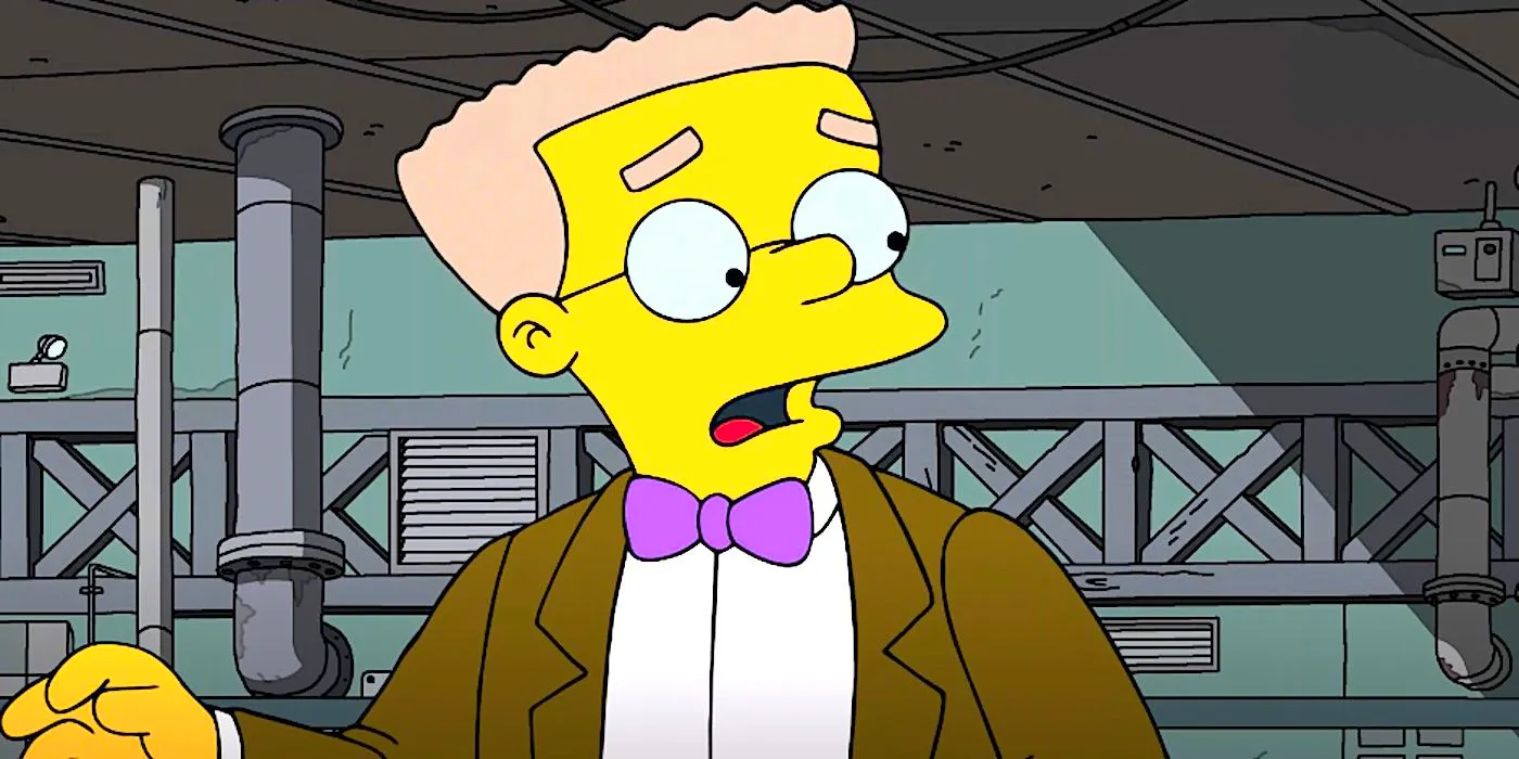 Smithers looking worried in the power plant in The Simpsons season 36 episode 1 Image