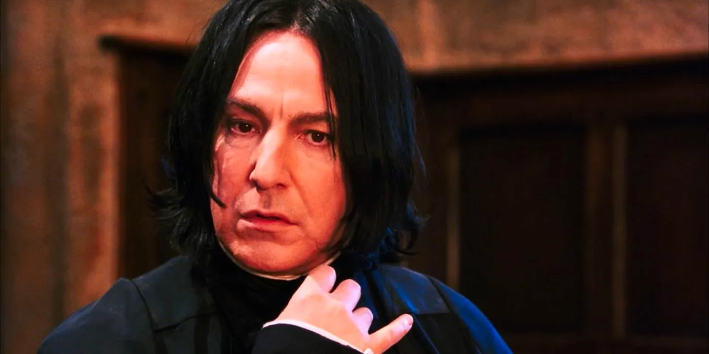 Snape seeing Harry for the first time in Sorcerer's Stone Image