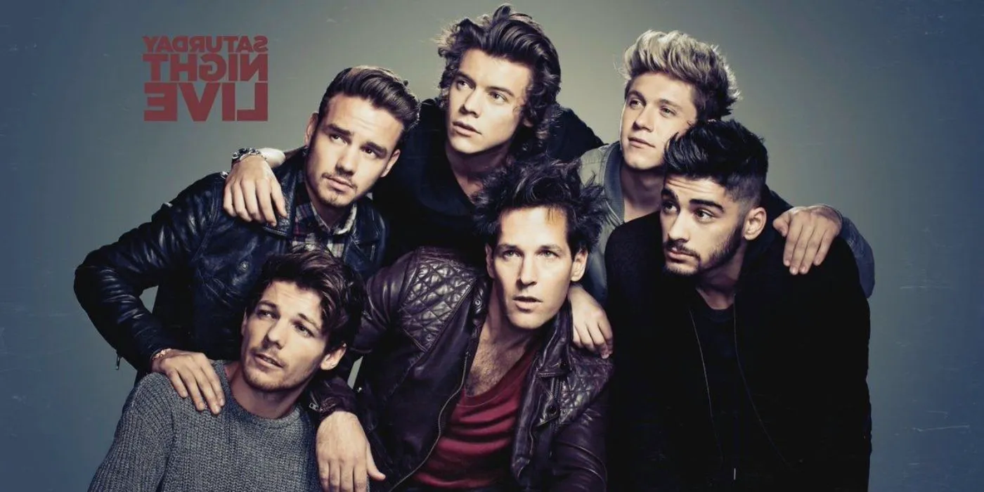 SNL promo image of Paul Rudd and One Direction Image