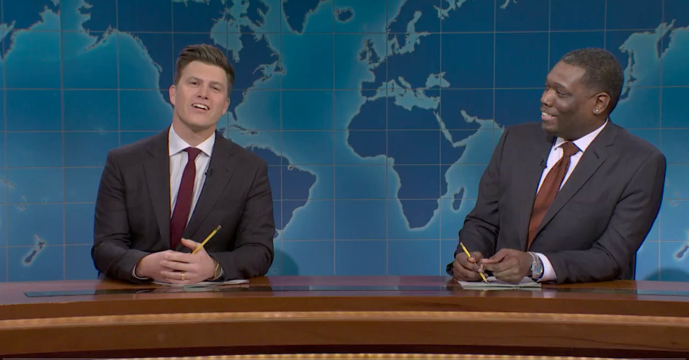 SNL Weekend Update: Joke Swap, Colin Jost Scarlett Johansson, and Michael Che's Raunchy Humor | 2024 Finale image 3 