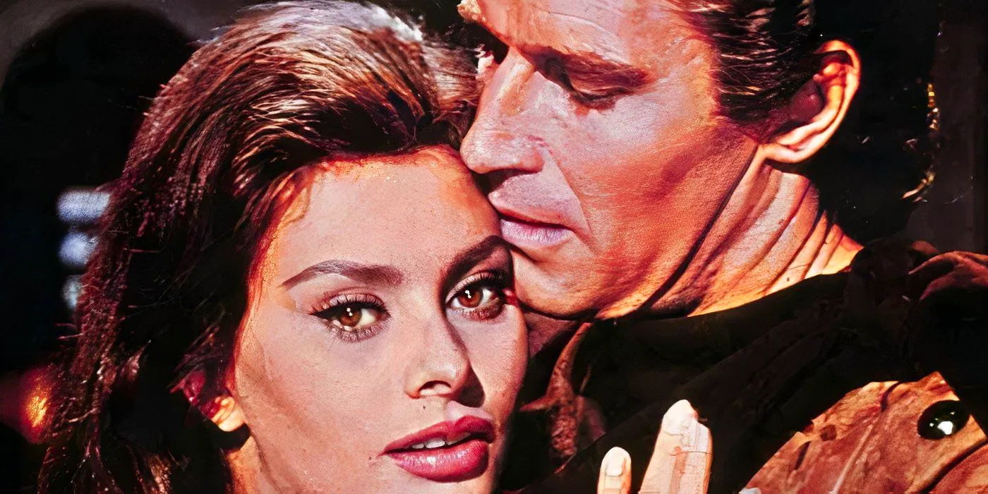 Sophia Loren as Dona Ximena, canoodling with her male co-star in El Cid Image