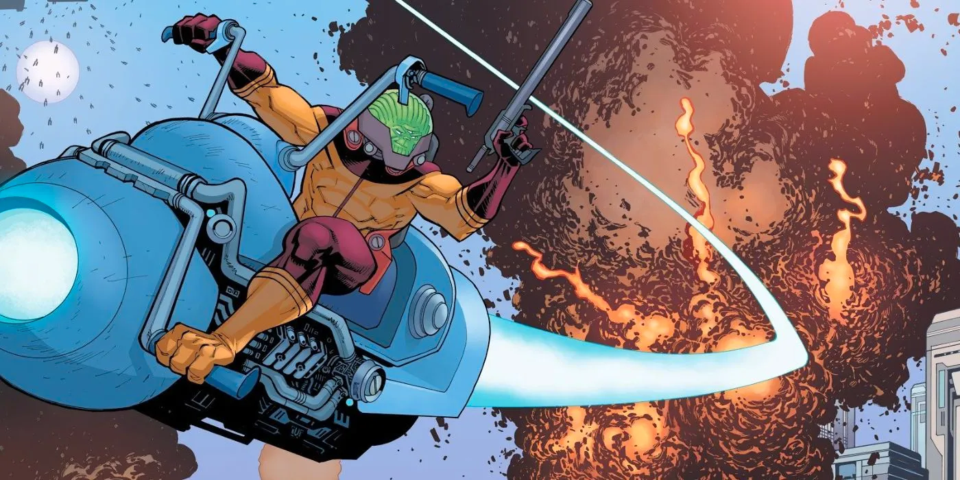 Space Racer on a flying bike in Invincible comics Image