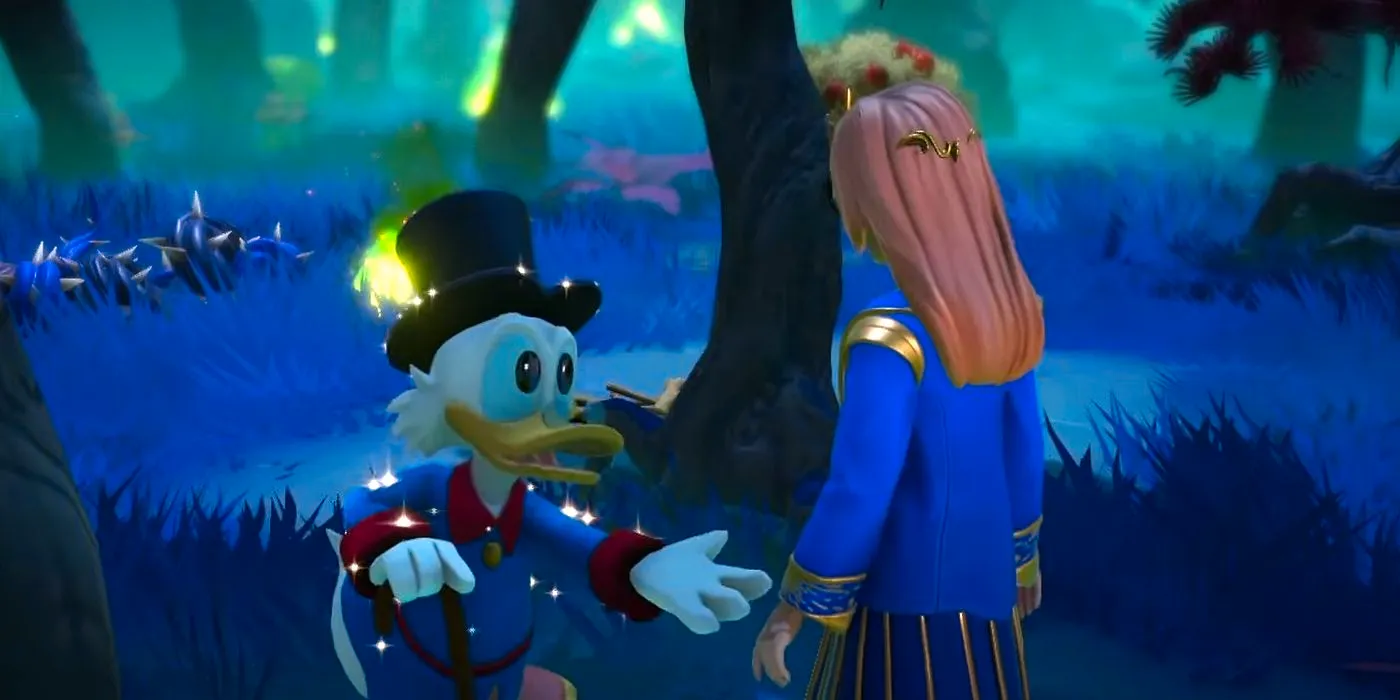 Speaking with Scrooge McDuck during The Treasure Hunt in Disney Dreamlight Valley Image