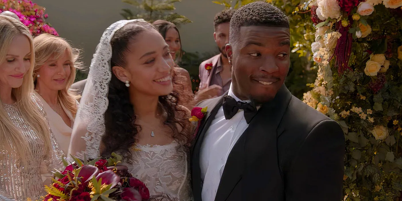 Spencer and Olivia looking overjoyed at their wedding in All American Image