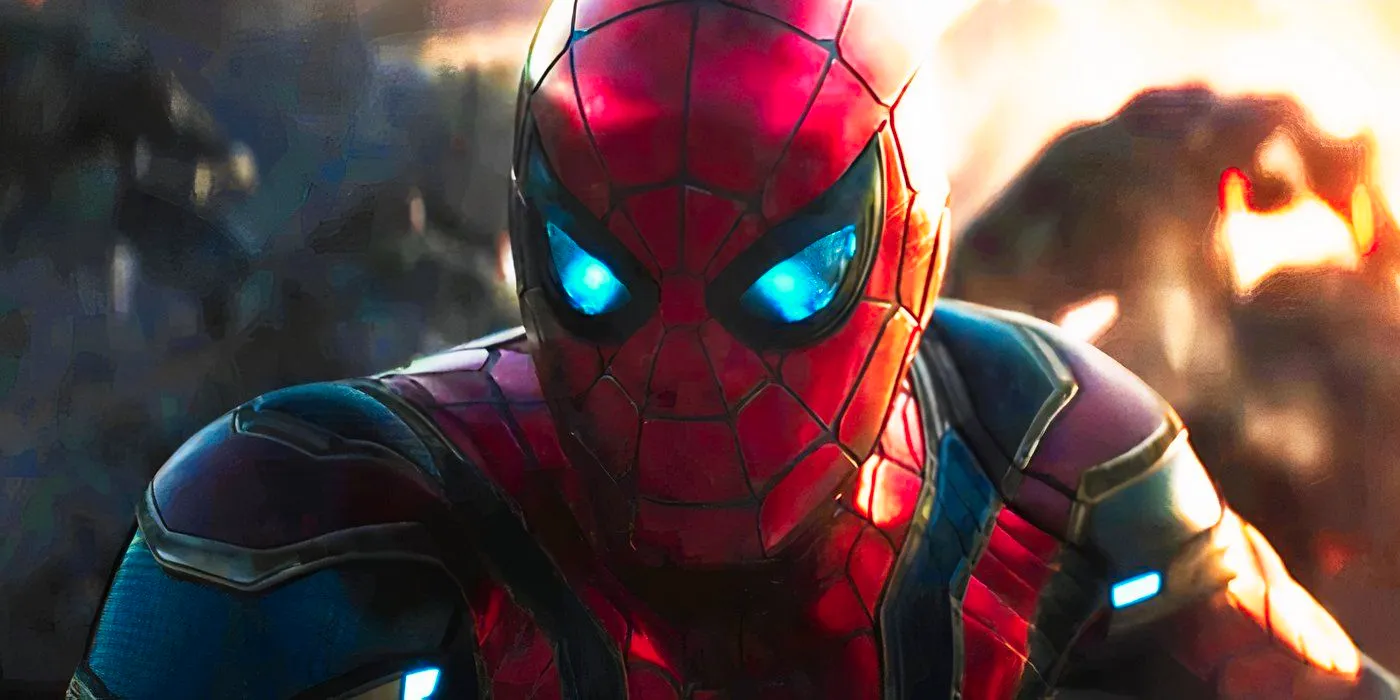 Spider-Man fighting during the Battle of Earth in Avengers Endgame Image