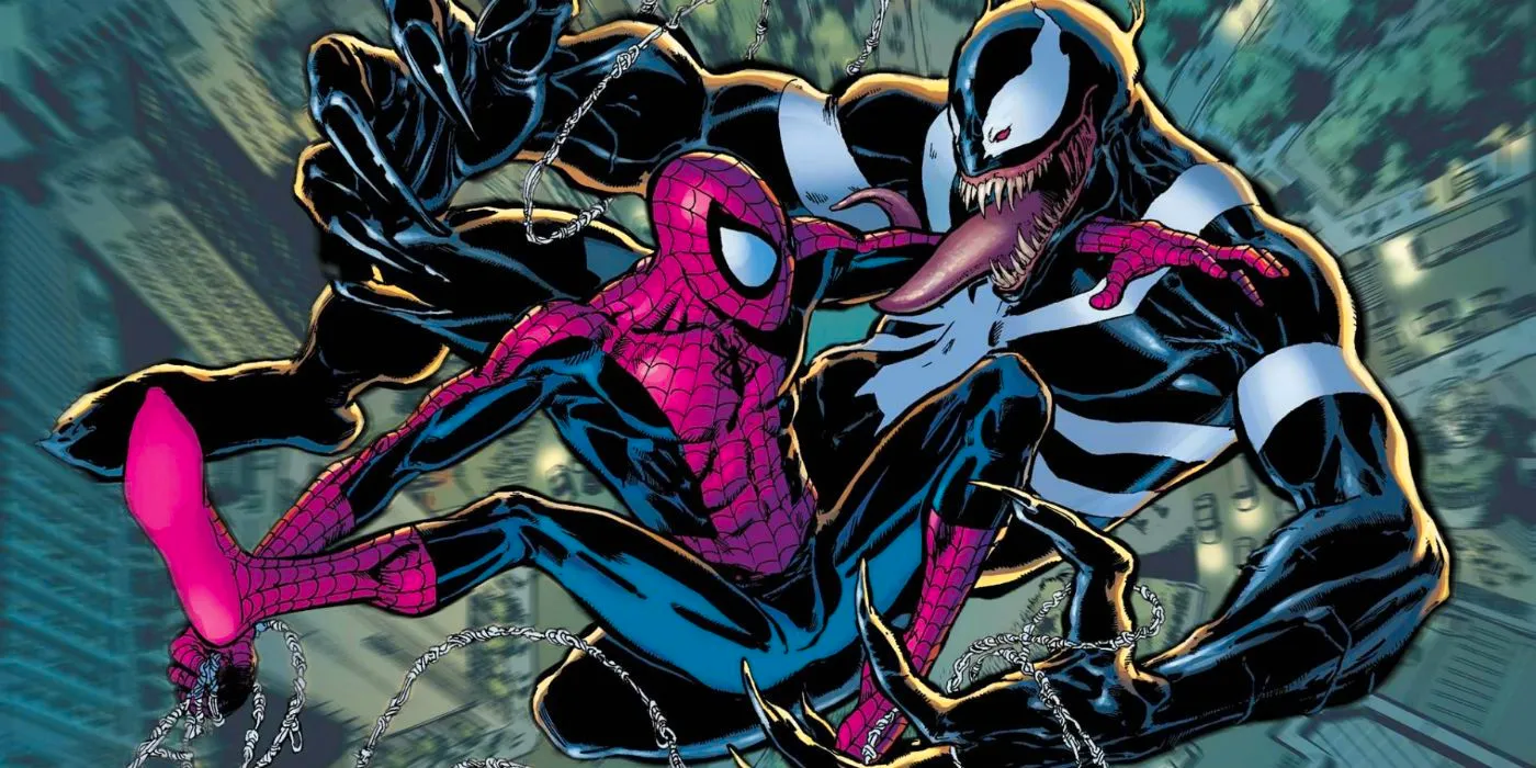 Spider-Man fighting Venom Image