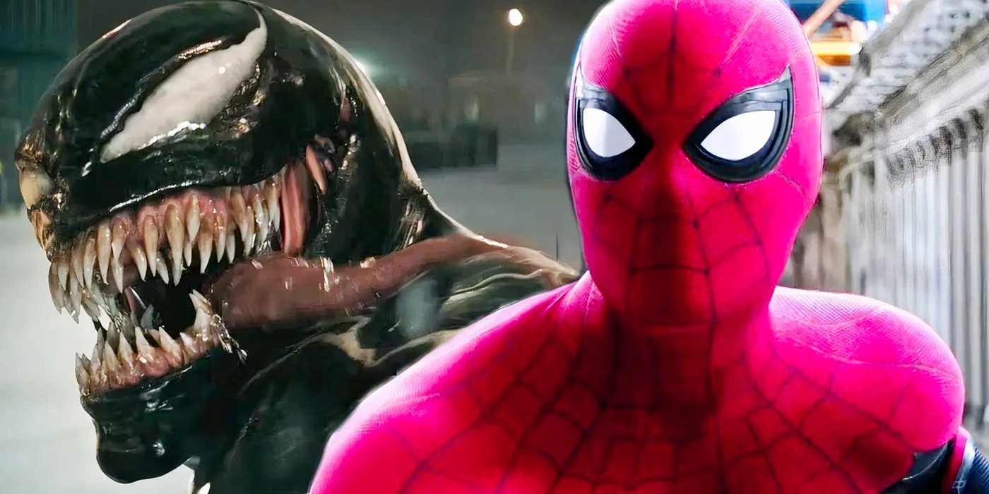 Spider-Man in New York in Spider-Man: Far From Home and Venom riding a motorcycle in Venom: The Last Dance Image