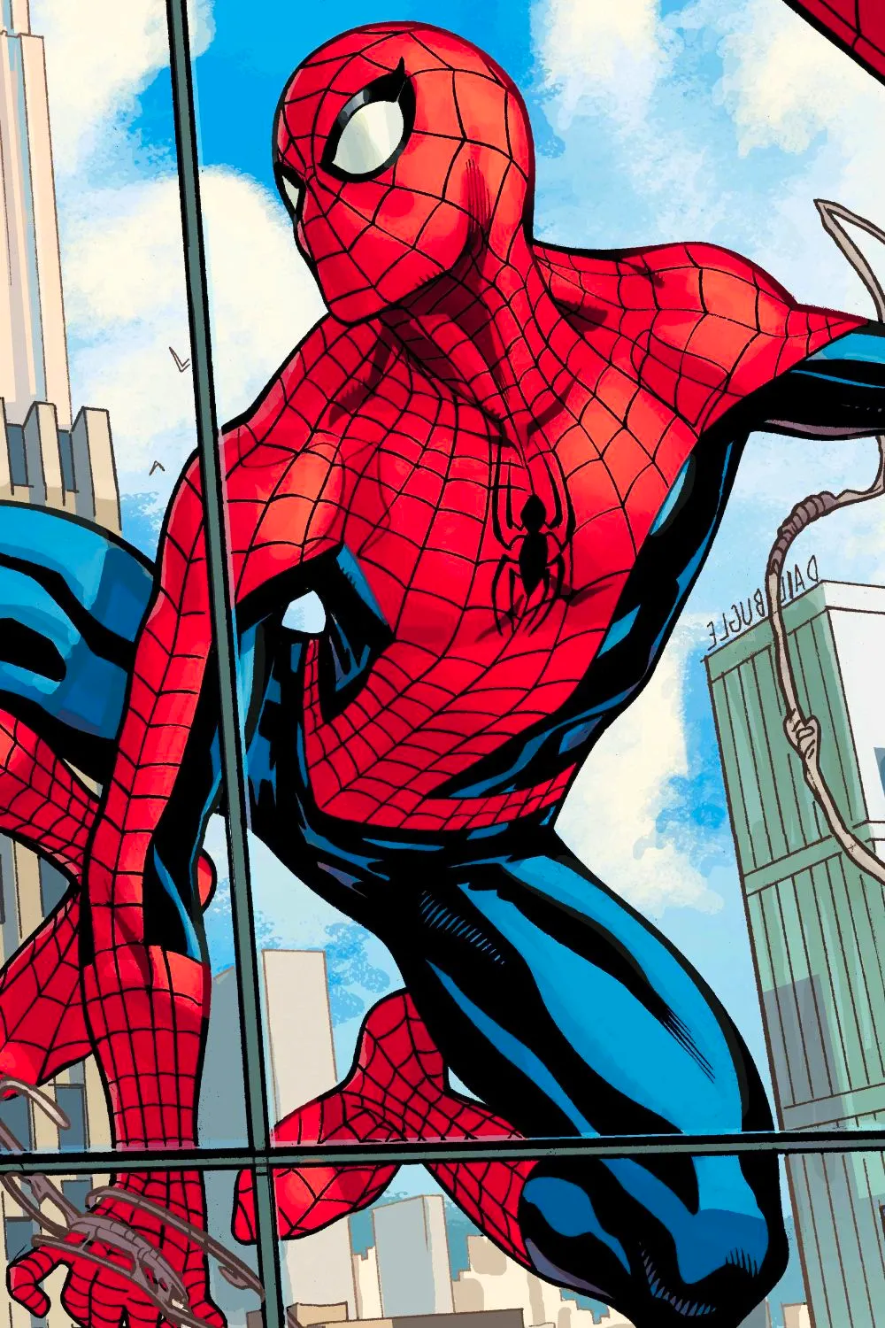 Spider-Man Swinging in Dodson Comic Art Image