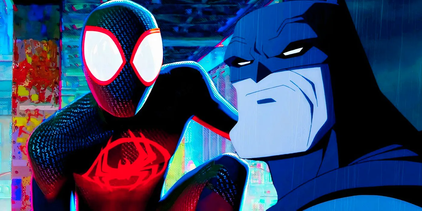 Spider-verse Spider-Man and Batman from The Dark knight Returns Image