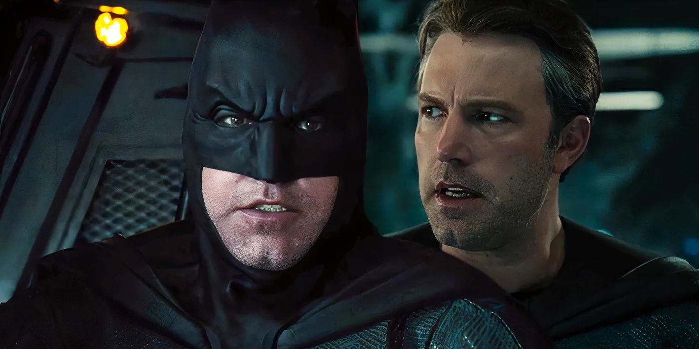 Split image of Ben Affleck as DCEU Batman Image