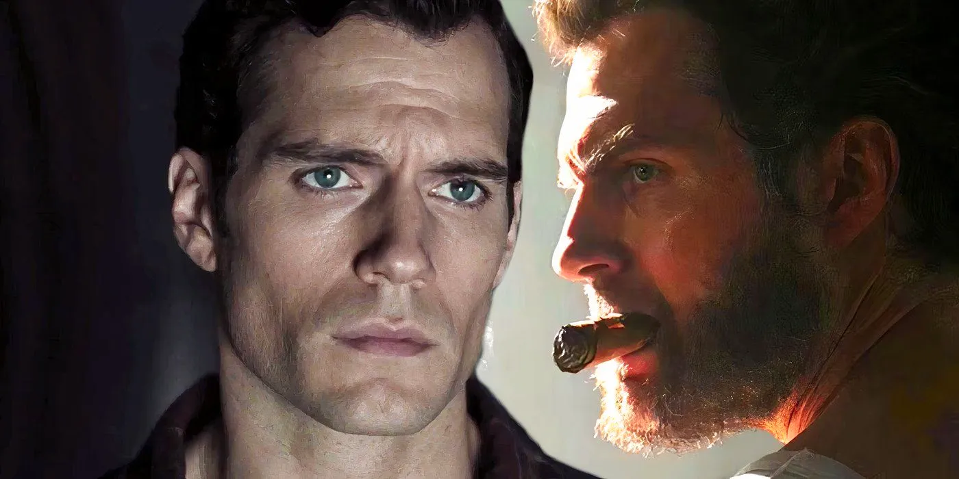 Split image of Henry Cavill as Wolverine and Superman Image