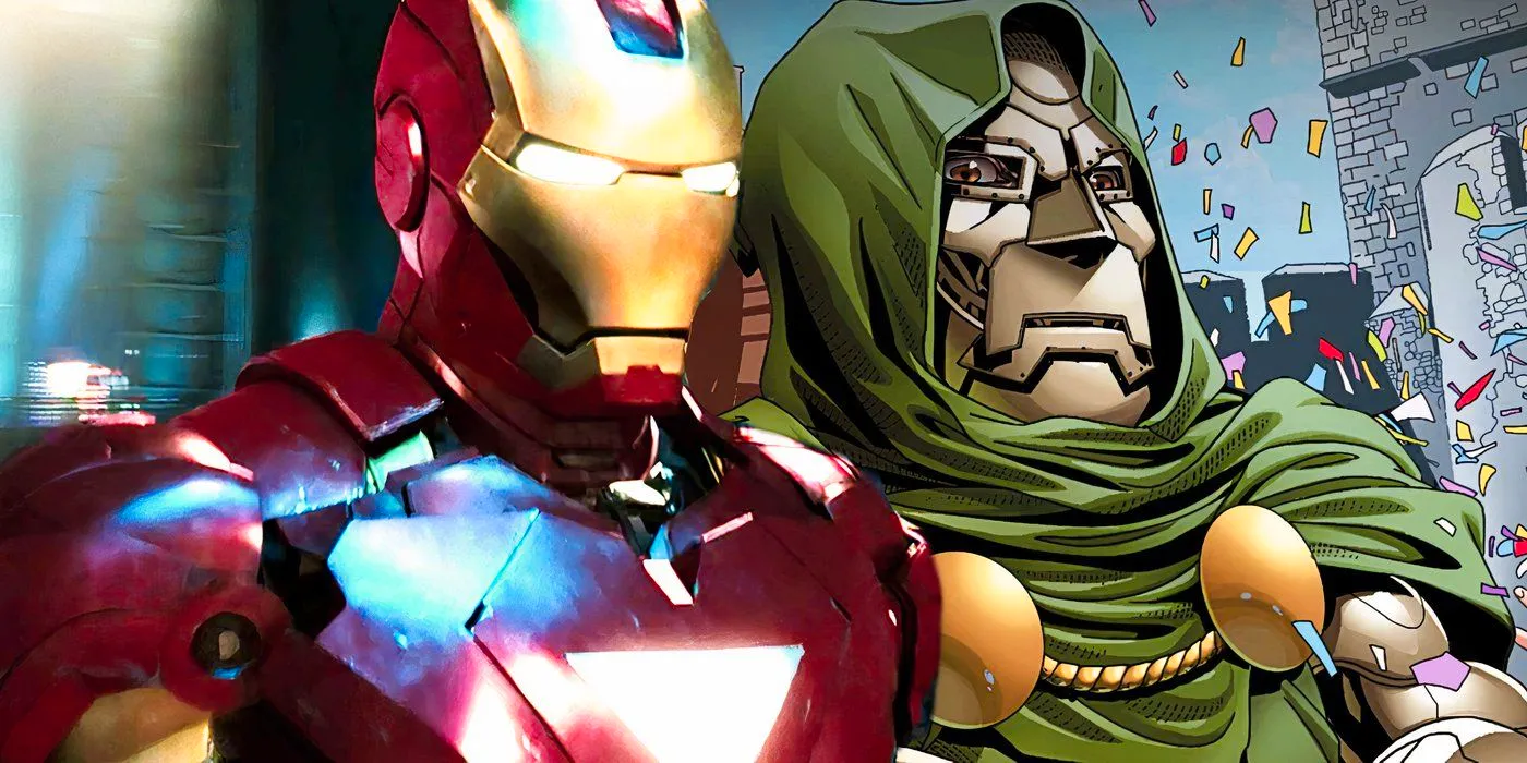 Split image of Iron Man and Doctor Doom Image