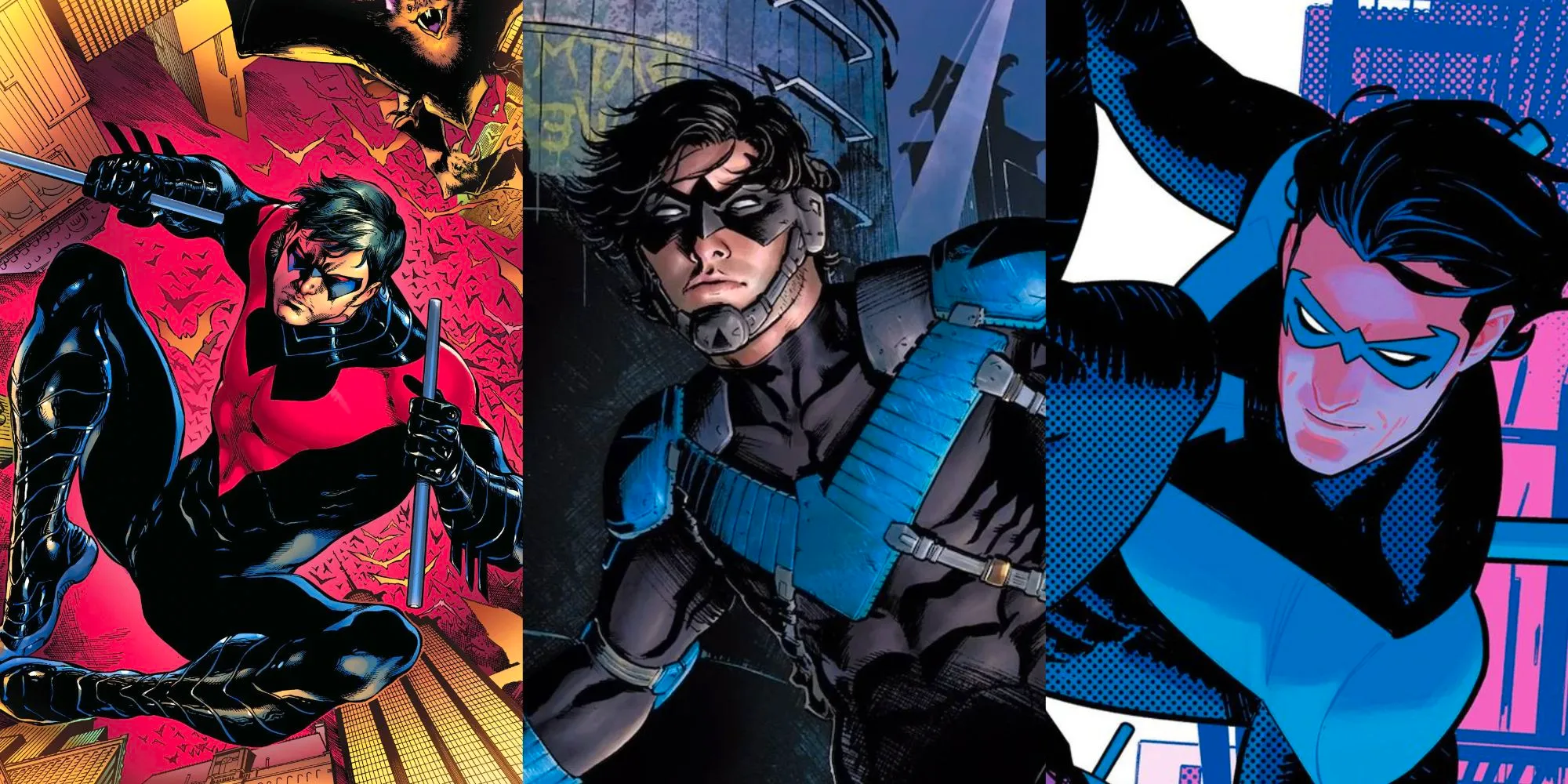 Split image of Nightwing in DC Comics Image