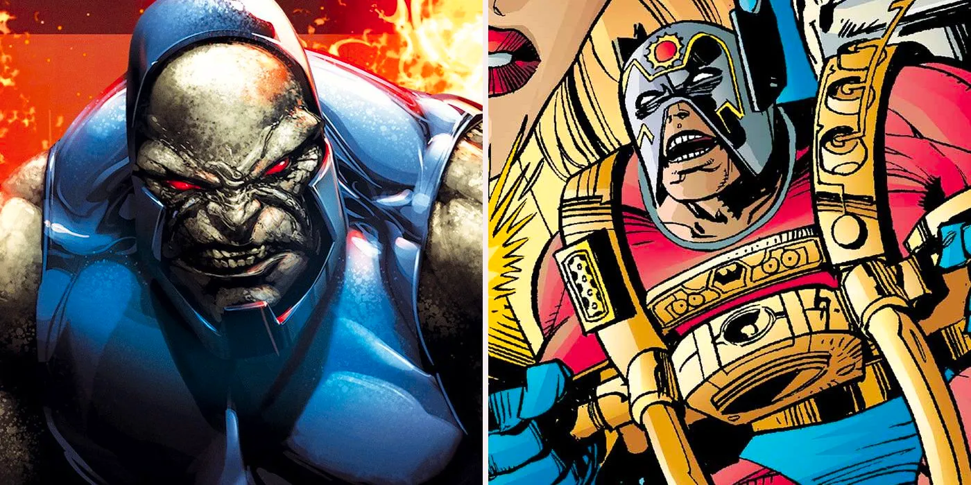 Split image of Orion vs Darkseid Image