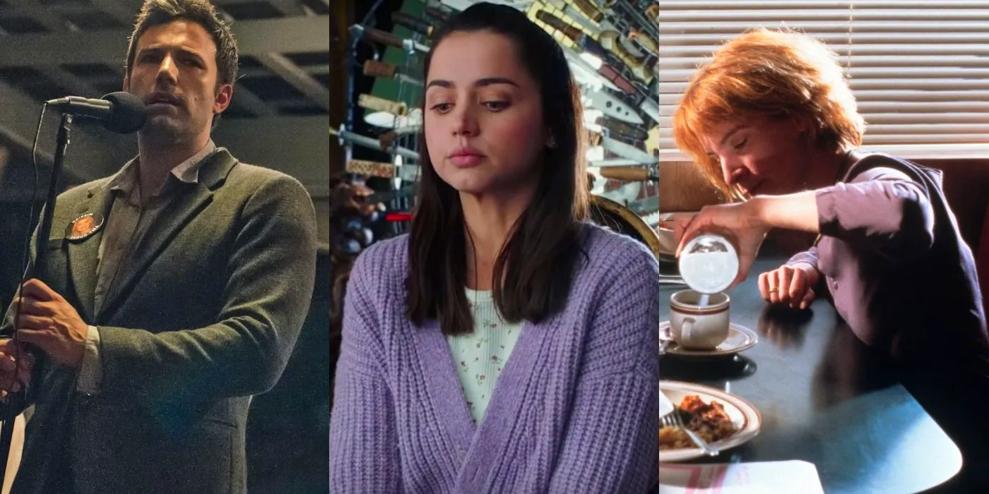 Split image of Pumpkin in Pulp Fiction, Marta in Knives Out, and Nick in Gone Girl Image